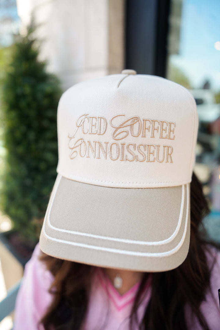 Iced Coffee Connoisseur - Tan Vintage Trucker Hat