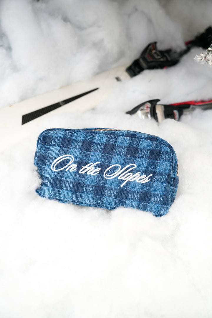 On The Slopes - Navy Plaid Large Bag