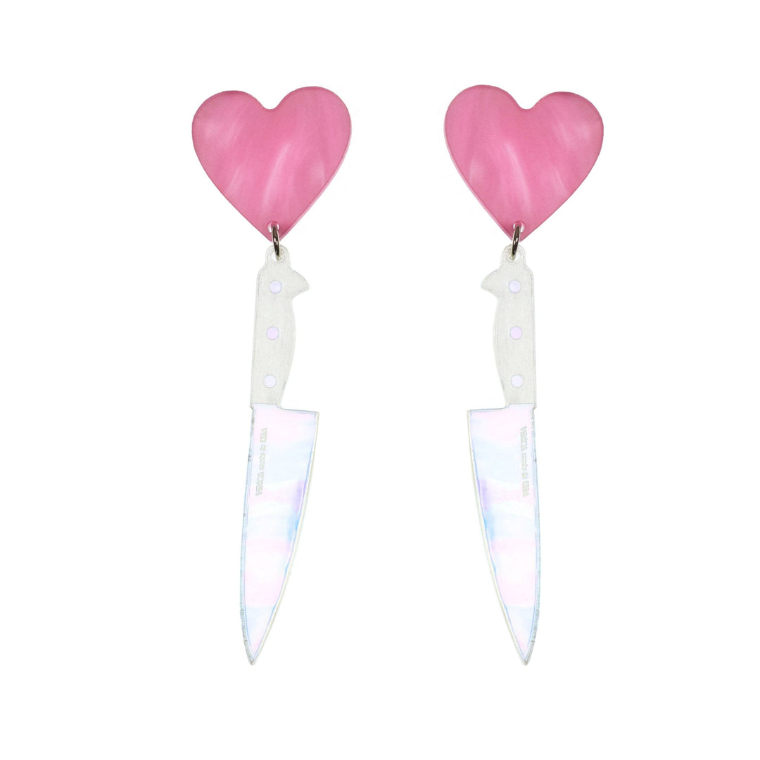 I Heart Knives Earrings in SWEET