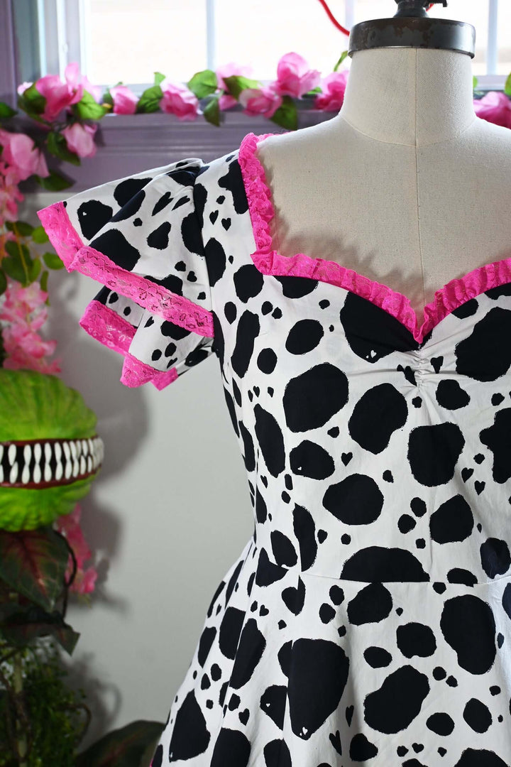 Adelaide Mini Swing dress in Bessie Moo print