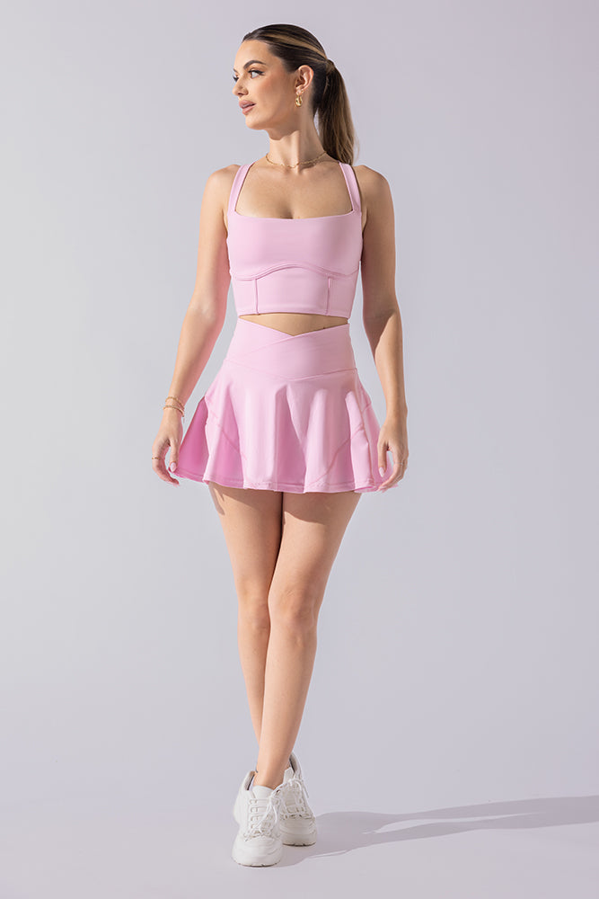 Daphne Corset Crop Top - Bubblegum