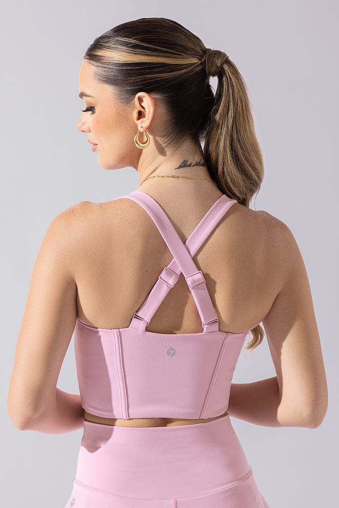 Daphne Corset Crop Top - Bubblegum