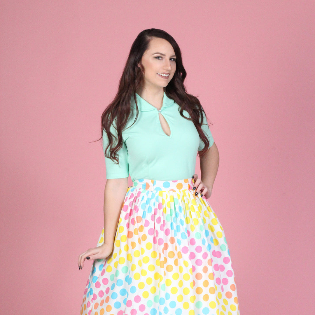 Keynote Vintage-Inspired Blouse with Peter Pan Collar