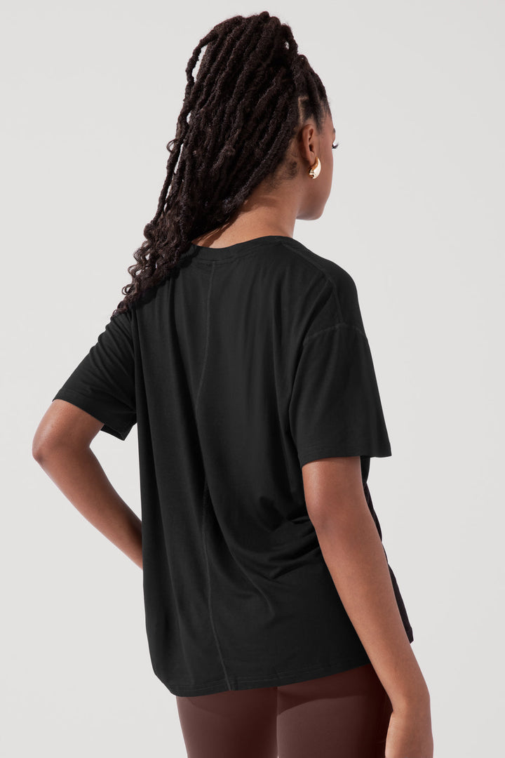 Daring Deep V Tee - Black