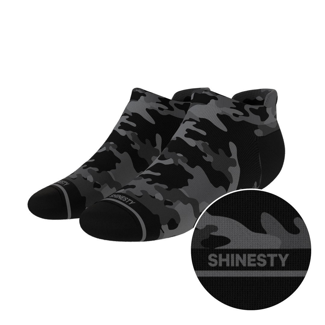 The Darkside | Black Camouflage Heel Hammock™ Ankle Socks