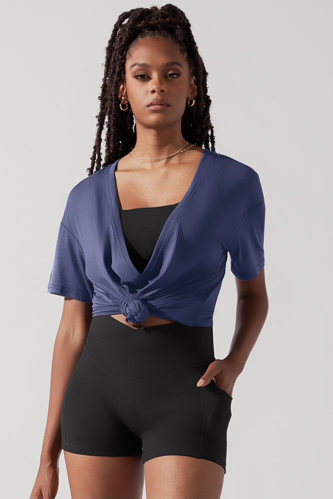 Daring Deep V Tee - Dark Navy