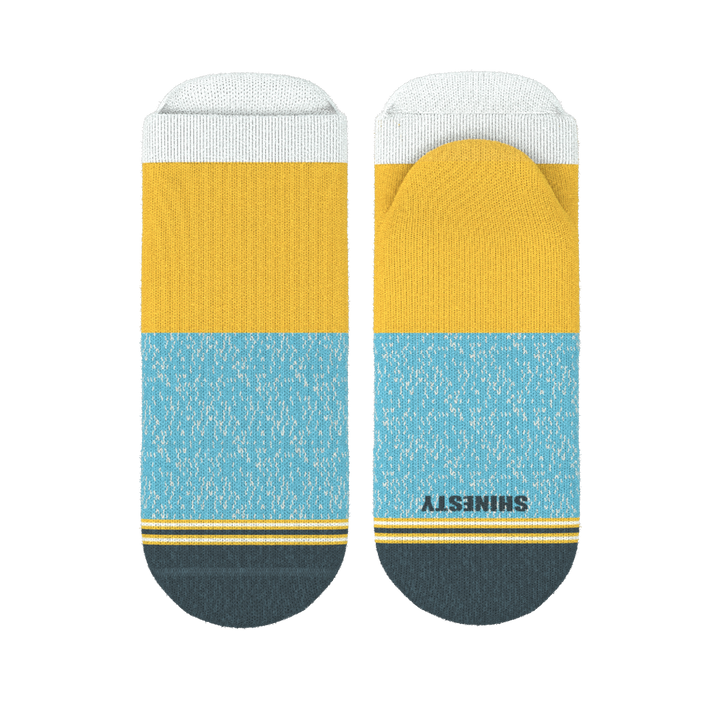 The Daybreak | Mustard and Blue Heel Hammock™ Ankle Socks