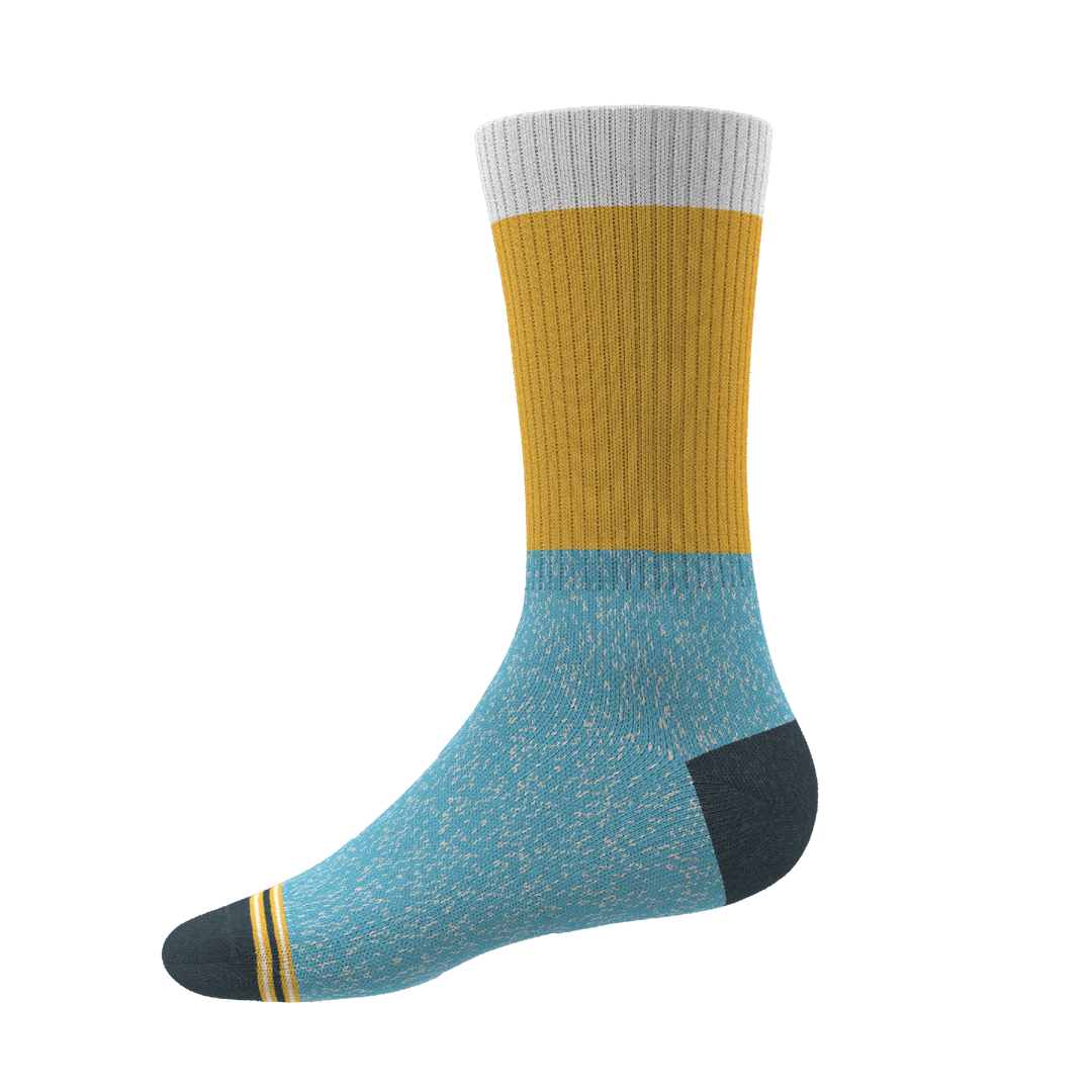 The Daybreak | Mustard and Blue Heel Hammock™ Crew Socks