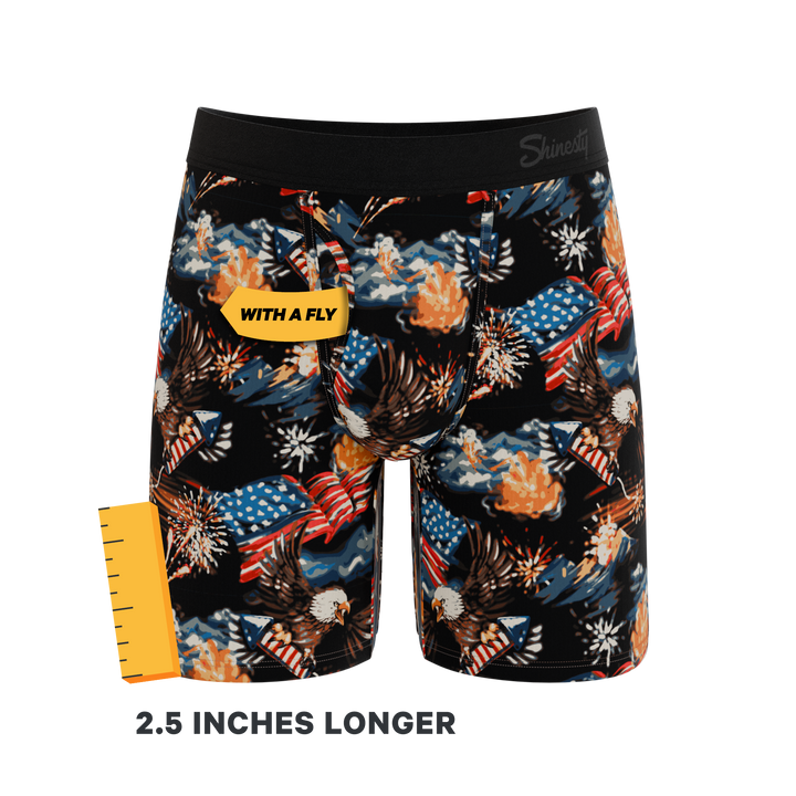 The Declaration | Americana Eagles Long Leg Ball Hammock® Pouch Underwear With Fly