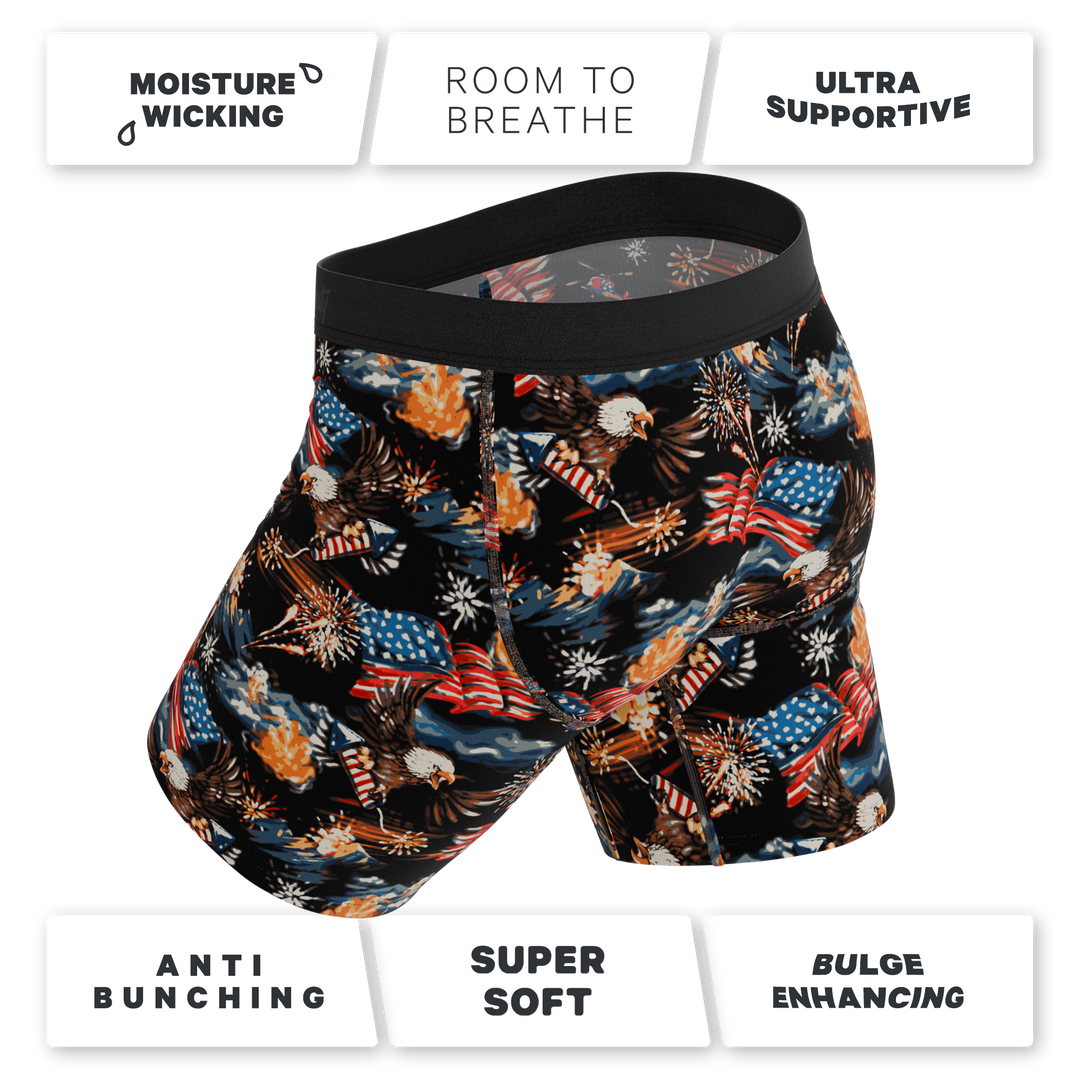 The Declaration | Americana Eagles Long Leg Ball Hammock® Pouch Underwear With Fly