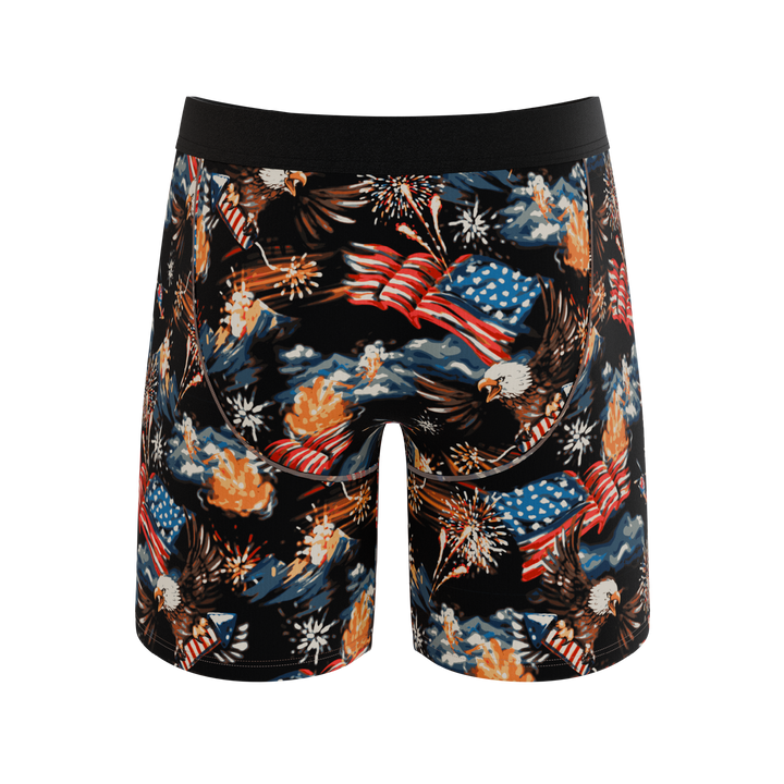 The Declaration | Americana Eagles Long Leg Ball Hammock® Pouch Underwear With Fly