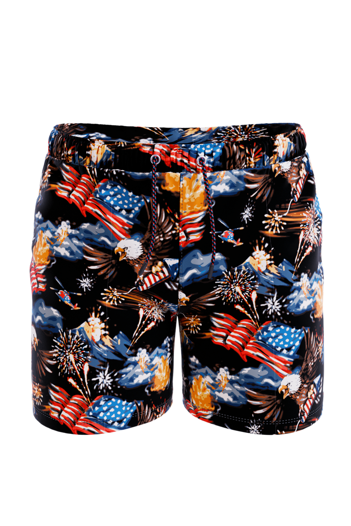 The Declaration | Americana Eagles Ball Hammock® Pouch 8" Swim Trunks