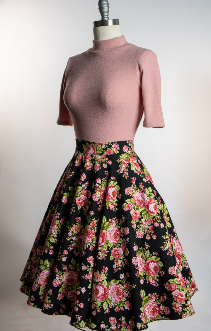 Circle Skirt- Beautiful Roses on Flannel