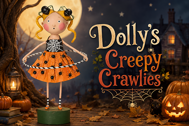 Dolly's Creepy Crawlies Halloween Figurine by Lori Mitchell — 6.5-Inch Poly Resin Collectible