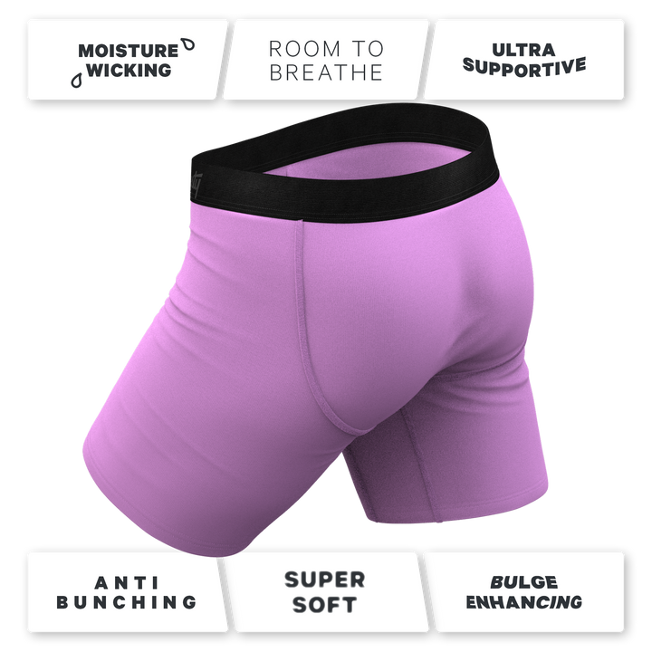 The Double Entendre | Eggplant Long Leg Ball Hammock® Pouch Underwear With Fly