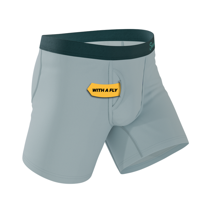 The Dry Ice | Muted Steel Blue Ball Hammock® Pouch Underwear With Fly