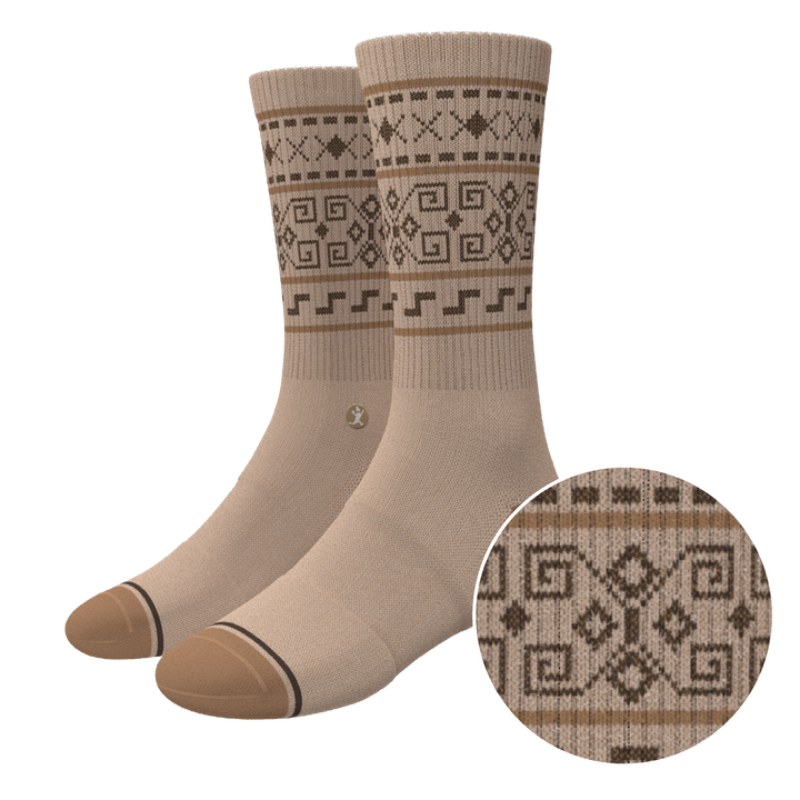 The Dude Abides | Aztec Sweater Heel Hammock™ Crew Socks