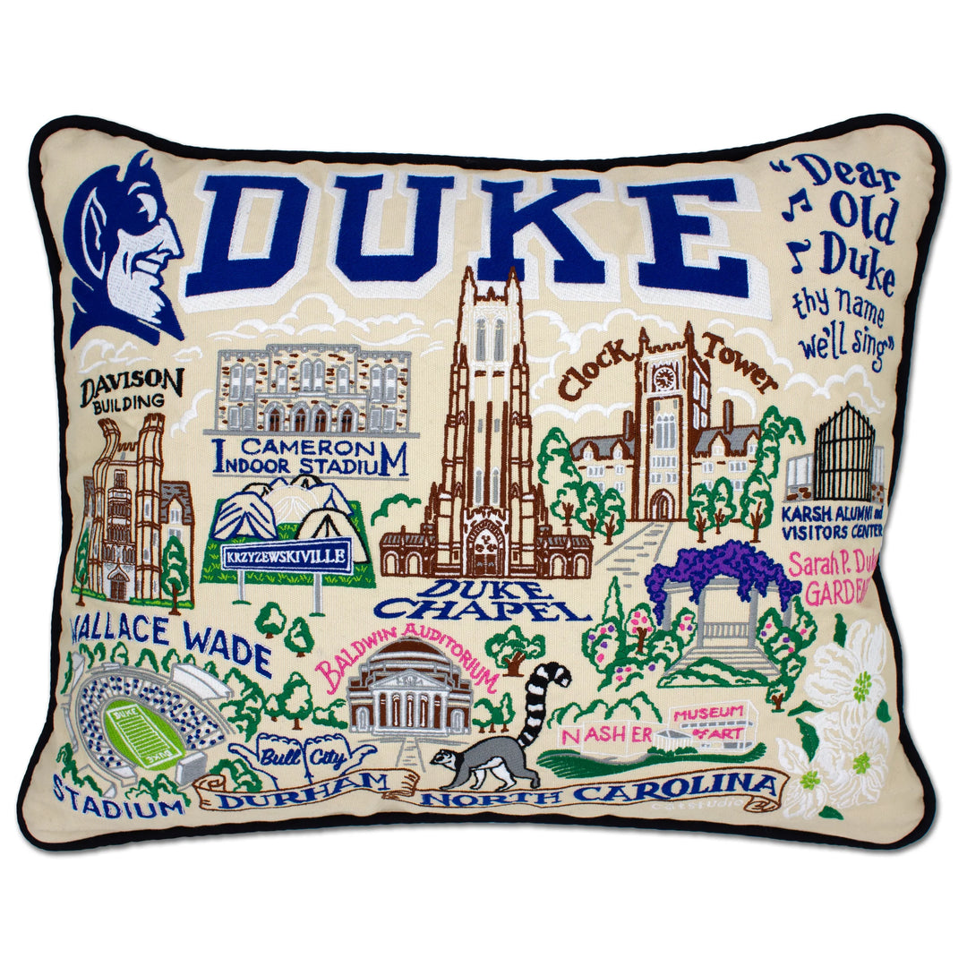 Duke University Collegiate Embroidered Pillow by CatStudio