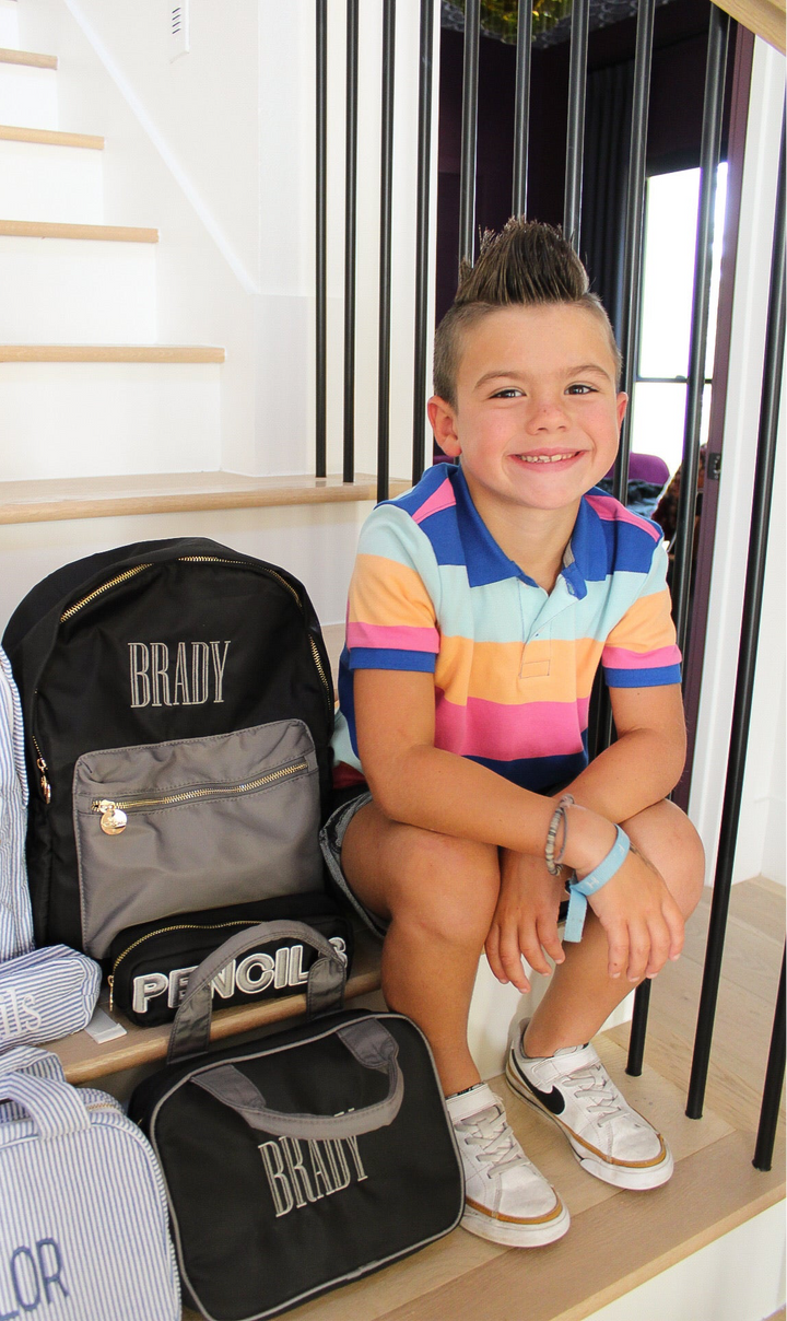 Black + Grey Colorblock Backpack