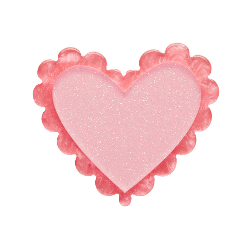 Scalloped Heart Simplified Mini Brooch by Erstwilder