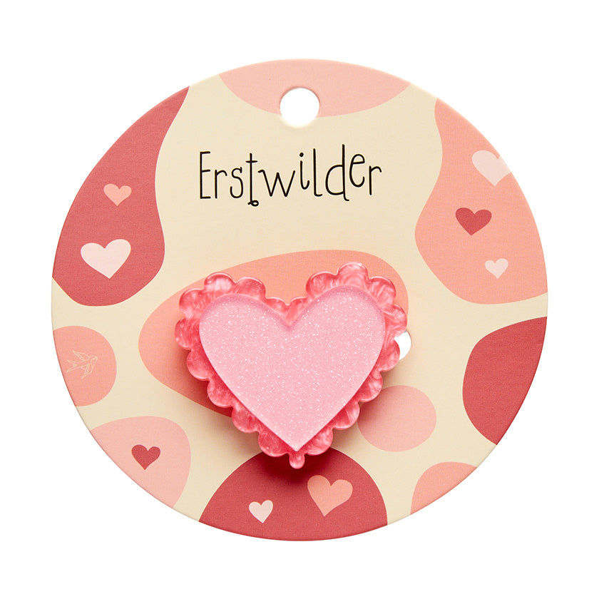 Scalloped Heart Simplified Mini Brooch by Erstwilder