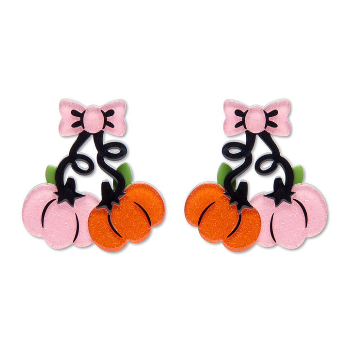 Pair O'Pumpkins Drop Earrings by Erstwilder | Midnight Mischief Halloween Collection
