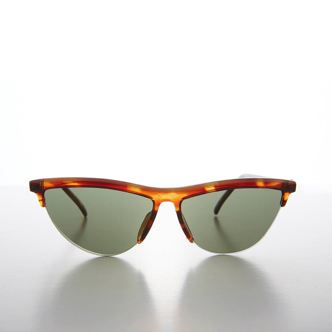 Semi Rimless Edgy Rare 90s Cat Eye Sunglass - Ellen