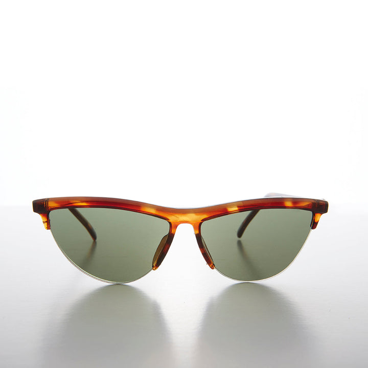 Semi Rimless Edgy Rare 90s Cat Eye Sunglass - Ellen