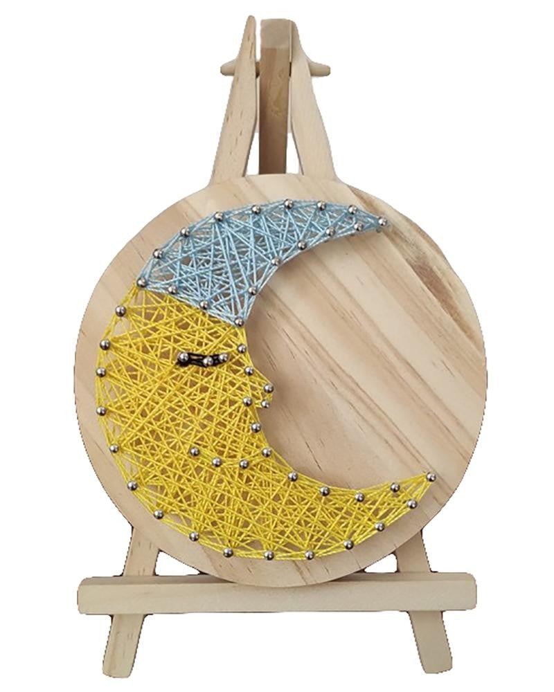 String Art DIY Kit with Stand - Moon. Wizardi Craft Kit F07-M12-1-DHAA28282