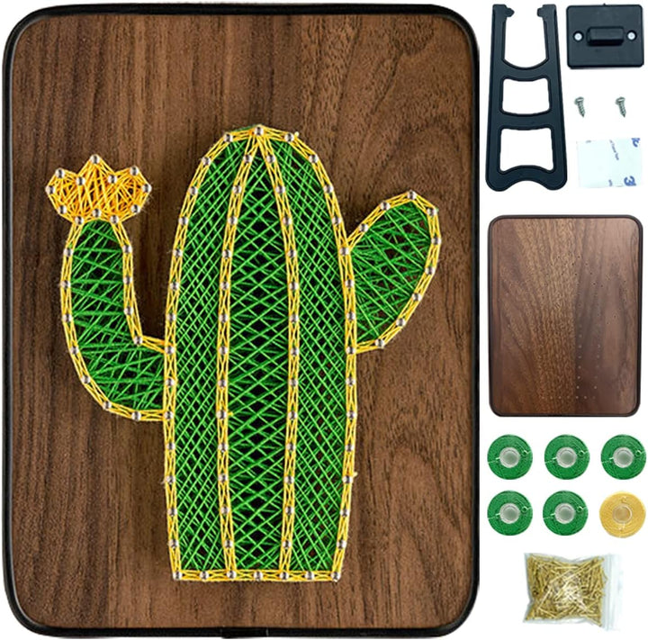 String Art DIY Kit - Cactus. Wizardi Craft Kit F07-M12-3-DH5012