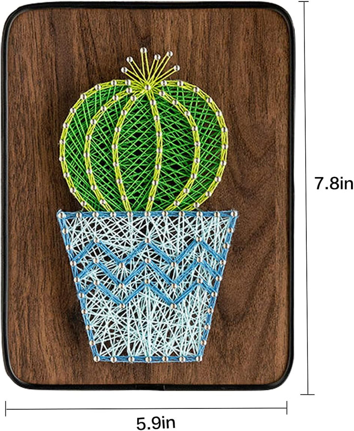 String Art DIY Kit - Potted Cactus. Wizardi Craft Kit F07-M12-3-DH9010