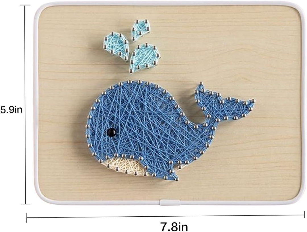 String Art DIY Kit - Whale. Wizardi Craft Kit F07-M12-3-DHBC28009