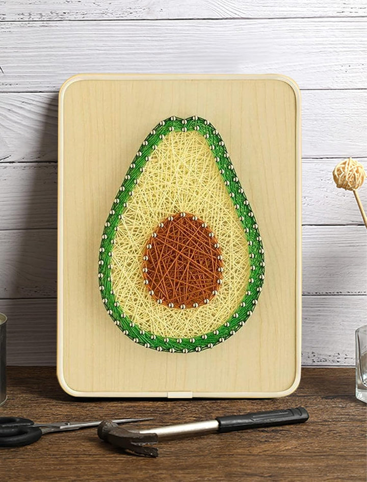 String Art DIY Kit - Avocado. Wizardi Craft Kit F07-M12-3-DHBC28014