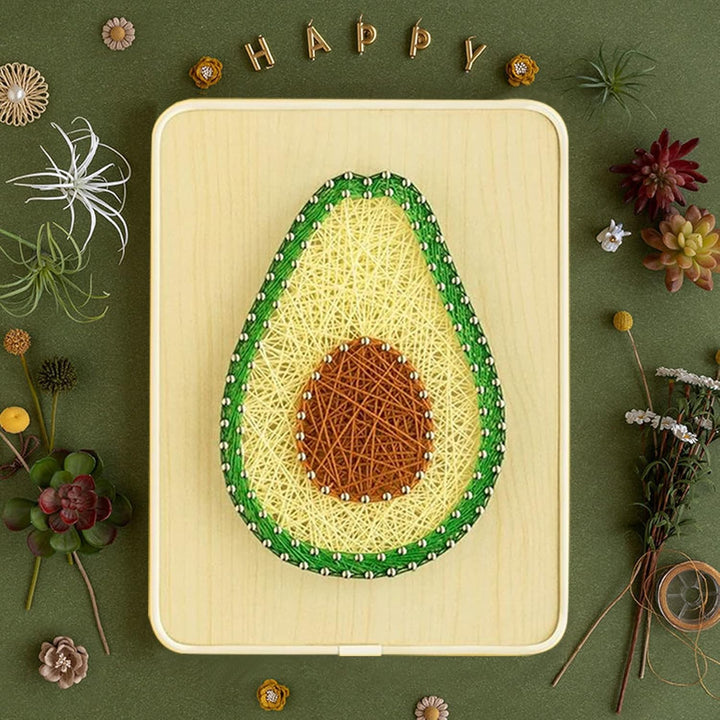 String Art DIY Kit - Avocado. Wizardi Craft Kit F07-M12-3-DHBC28014