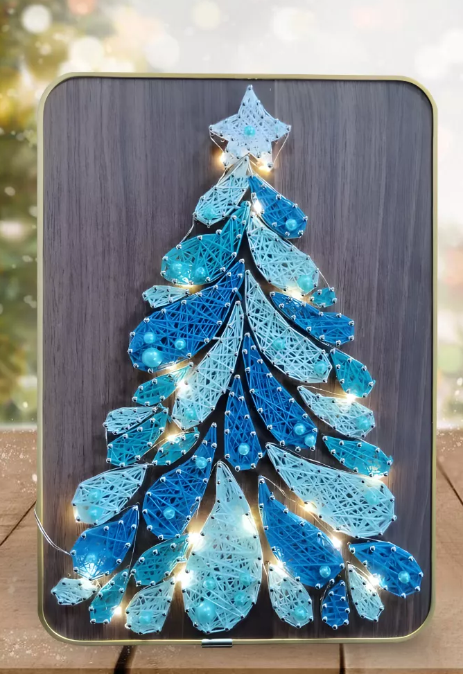 Blue Christmas Tree String Art Kit F07-M12-6-DHACE13253