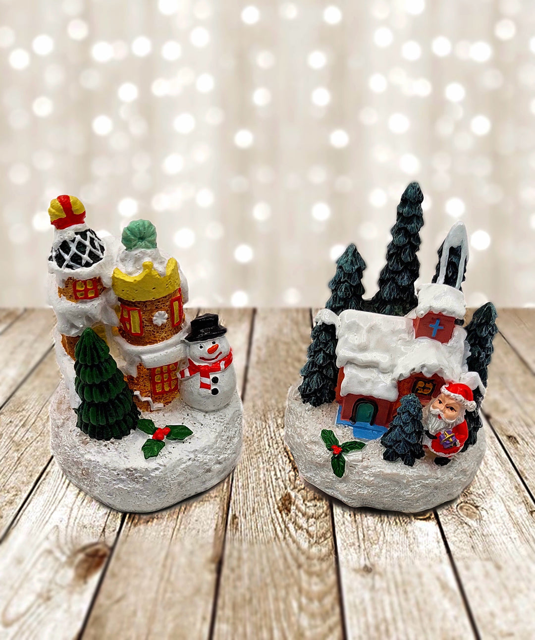 Festive House with Santa. Christmas Village Wizardi F07-N1-3-Y26C