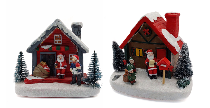 Christmas Cottage with Santa. Village Wizardi F07-N1-7-578B
