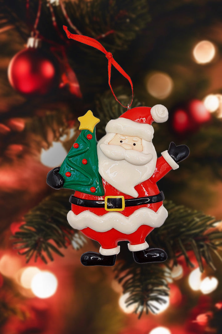 Christmas Ornament - Glossy Gingerbread Santa. Wizardi Festive Decoration F07-N2-13-SEE203A