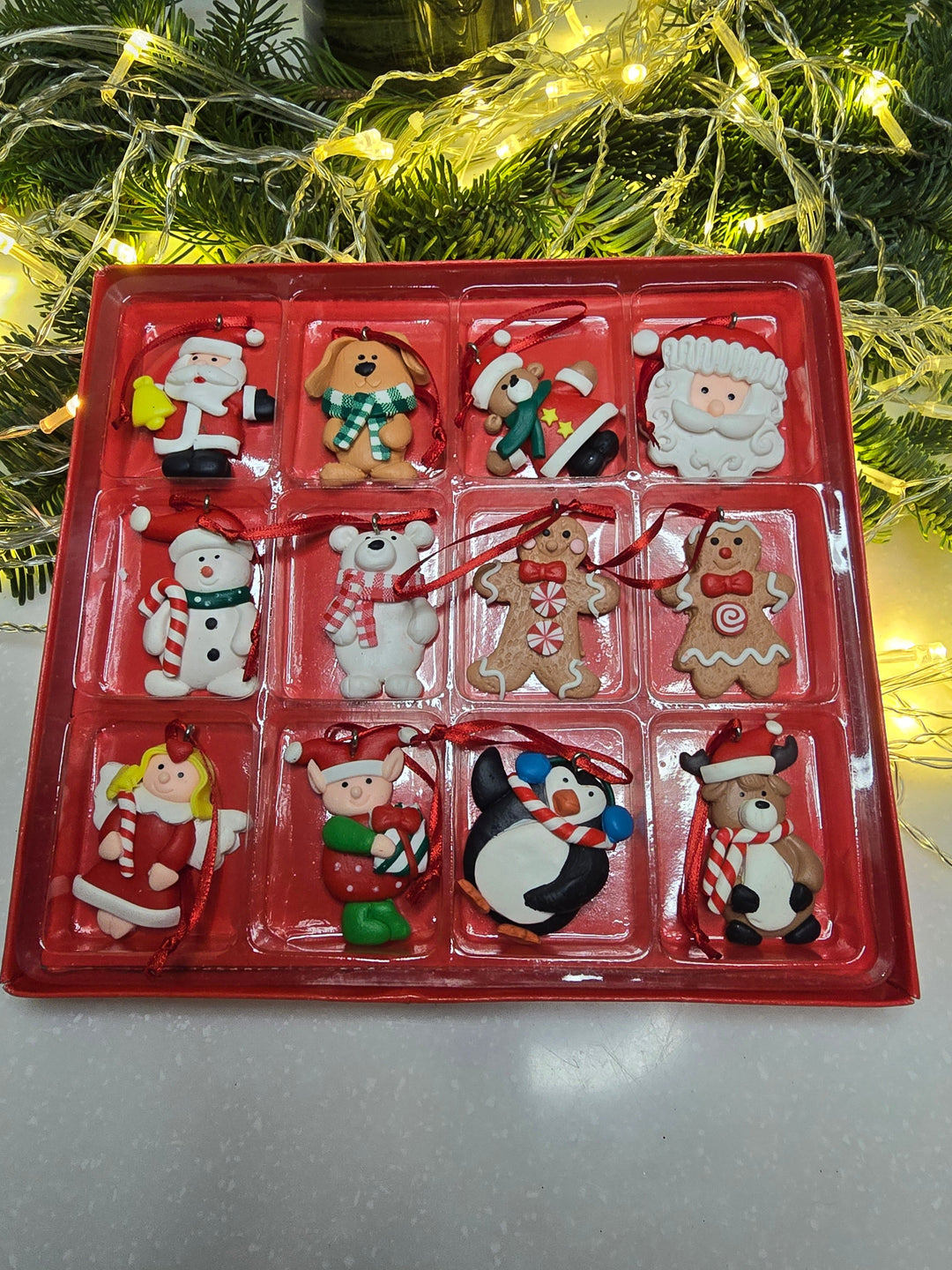 Set of 12 Small Christmas Gingerbread Ornaments. Wizardi Festive Decoration F07-N2-2-W2597