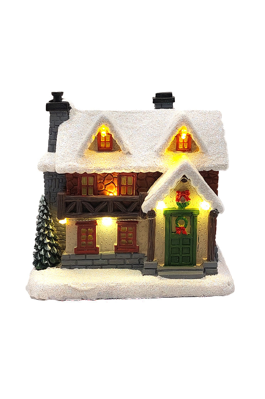 Cabin with Lights Christmas Village Miniature by Wizardi F07-N6-1B