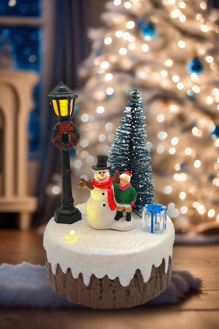 Holiday Snowman Scene Christmas Village Miniature by Wizardi F07-N6-2B Snowman