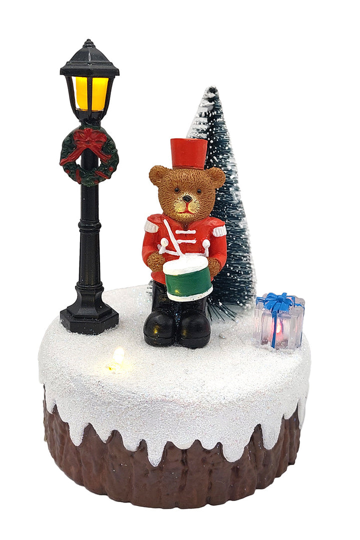 Holiday Bear Scene Christmas Village Miniature by Wizardi F07-N6-2C Bear