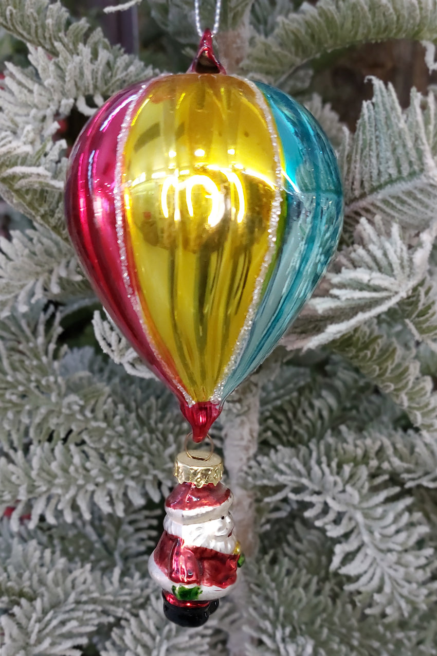Multicolor with Santa Christmas Glass Ornament by Wizardi F07M10-3