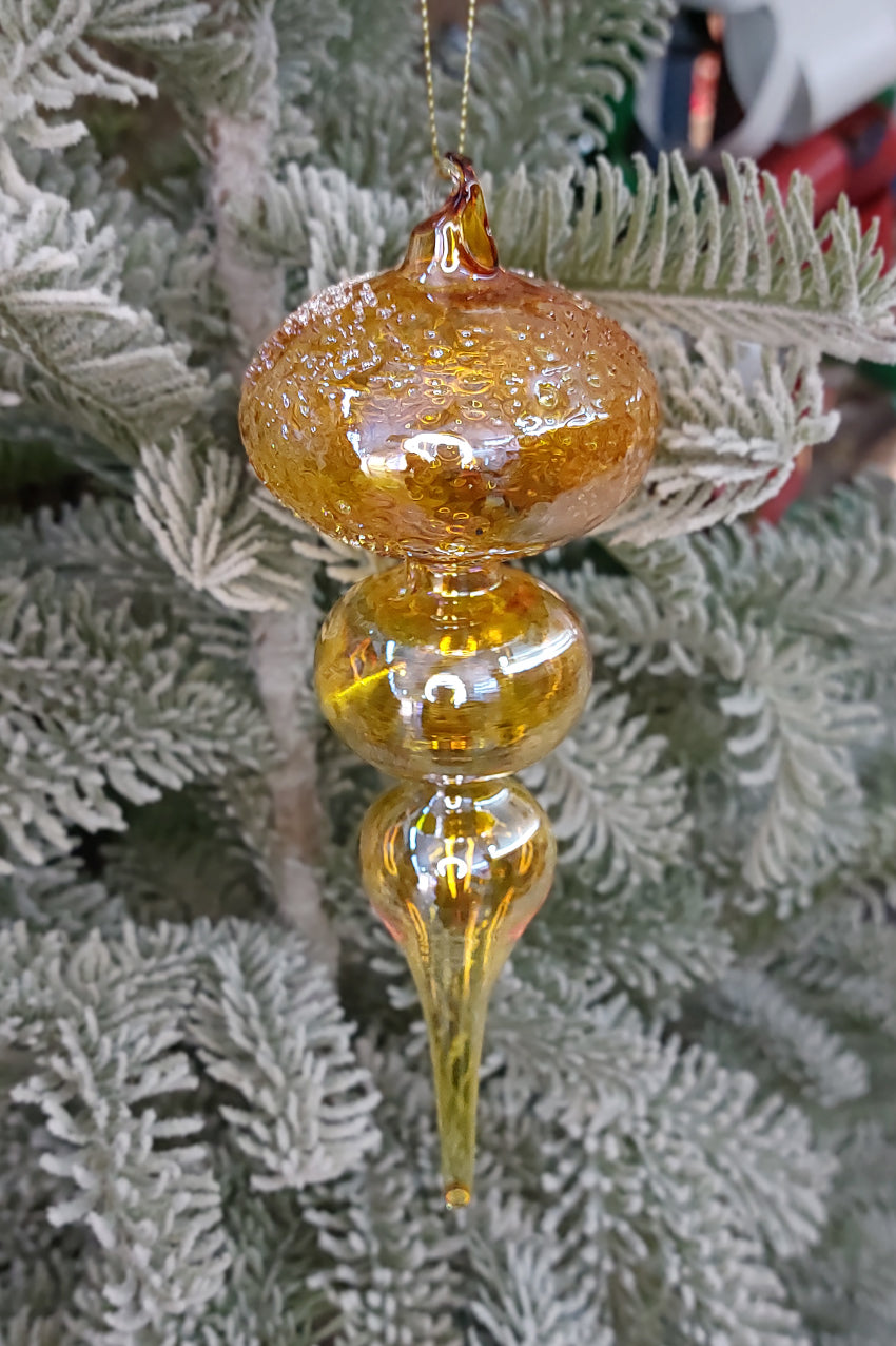 Golden Spire Christmas Glass Ornament by Wizardi F07M10-6