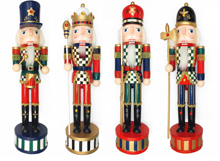 Christmas Nutcracker the Drummer. Wizardi Classic Wooden Festive Decoration F07M14-36-N01845D