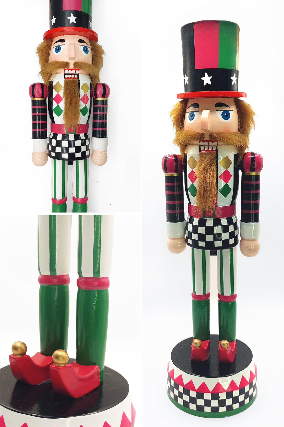 Christmas Nutcracker. Wizardi Classic Wooden Festive Decoration F07M14-37-N01833A
