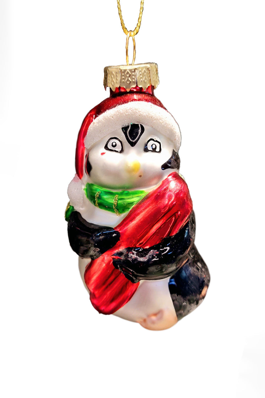 Penguin Christmas Glass Ornament by Wizardi F07M3-35 HB-SY25260