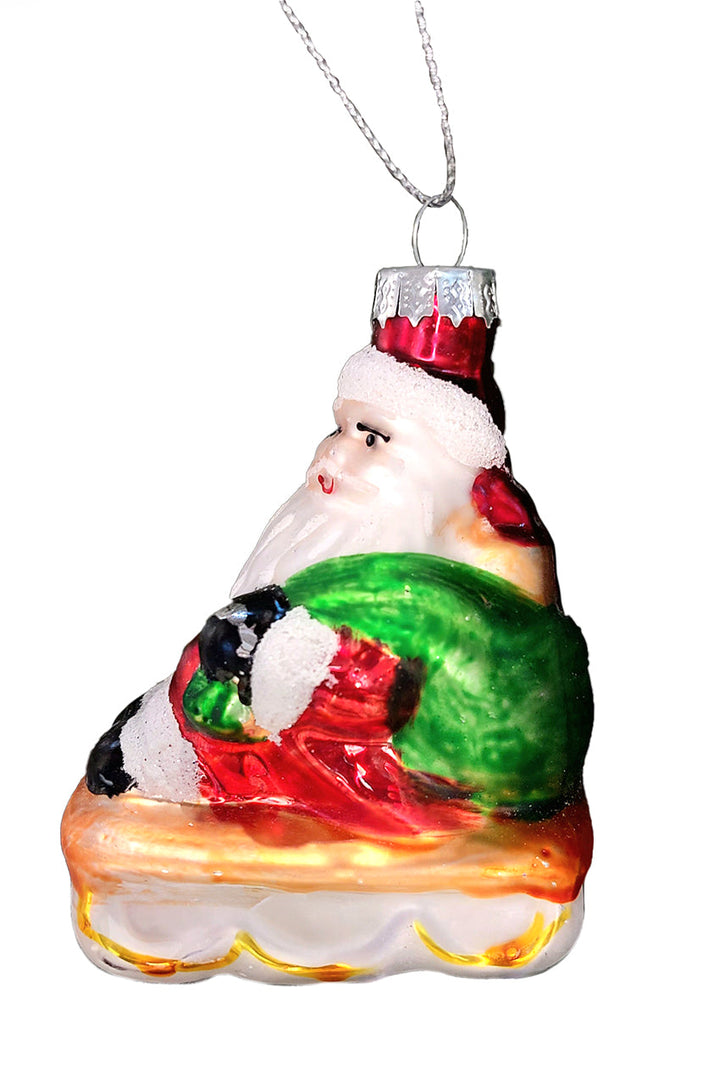 Santa Claus Christmas Glass Ornament by Wizardi F07M3-3 HB-SY25294