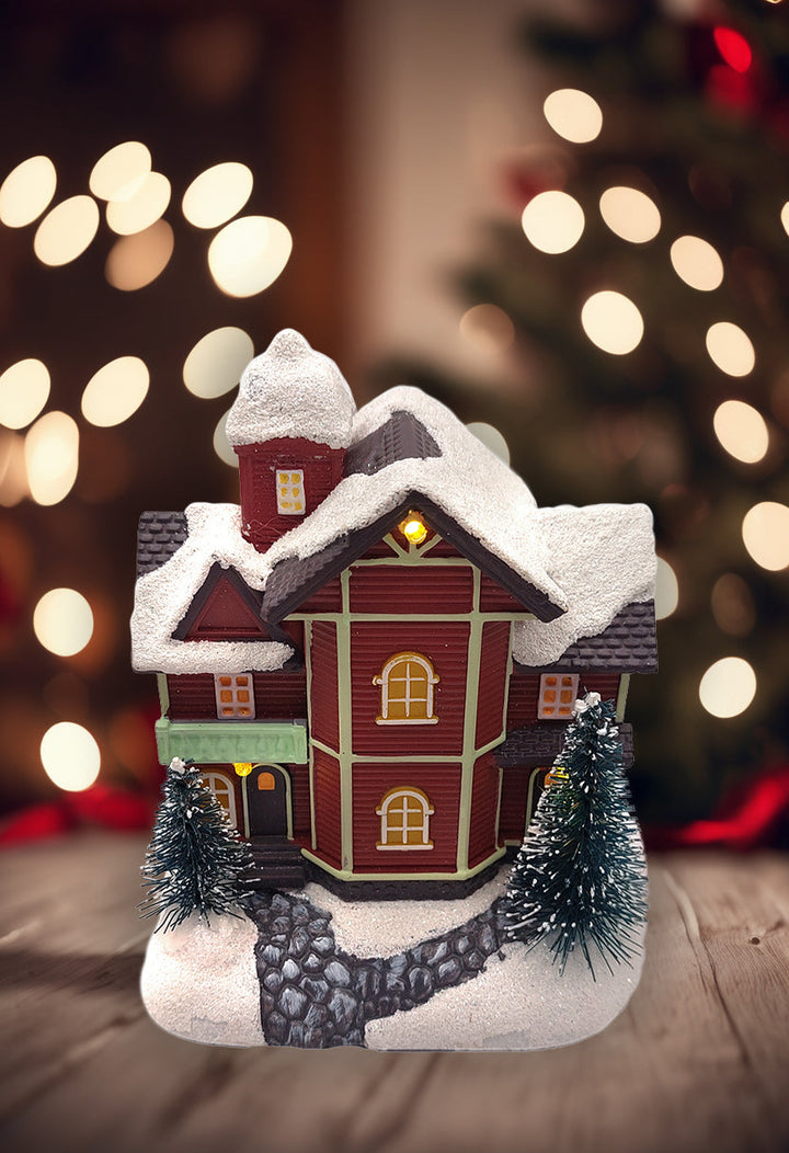 Christmas Village House with LED Lights F07M4-38-W221A