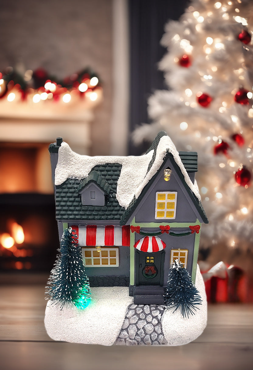 Christmas Village House with LED Lights F07M4-38-W221B
